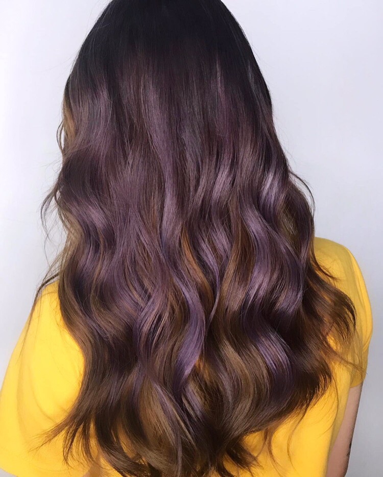 Johor Purple Highlights Hair Color Highlight and Babylight Hair Color from  M Concept Hair Salon