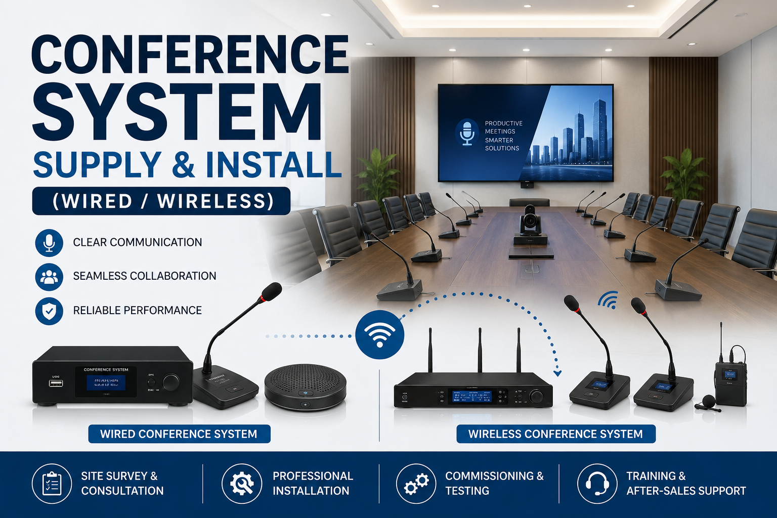 Sistem Persidangan Bekal & Pasang (Berkabel/Tanpa Wayar)