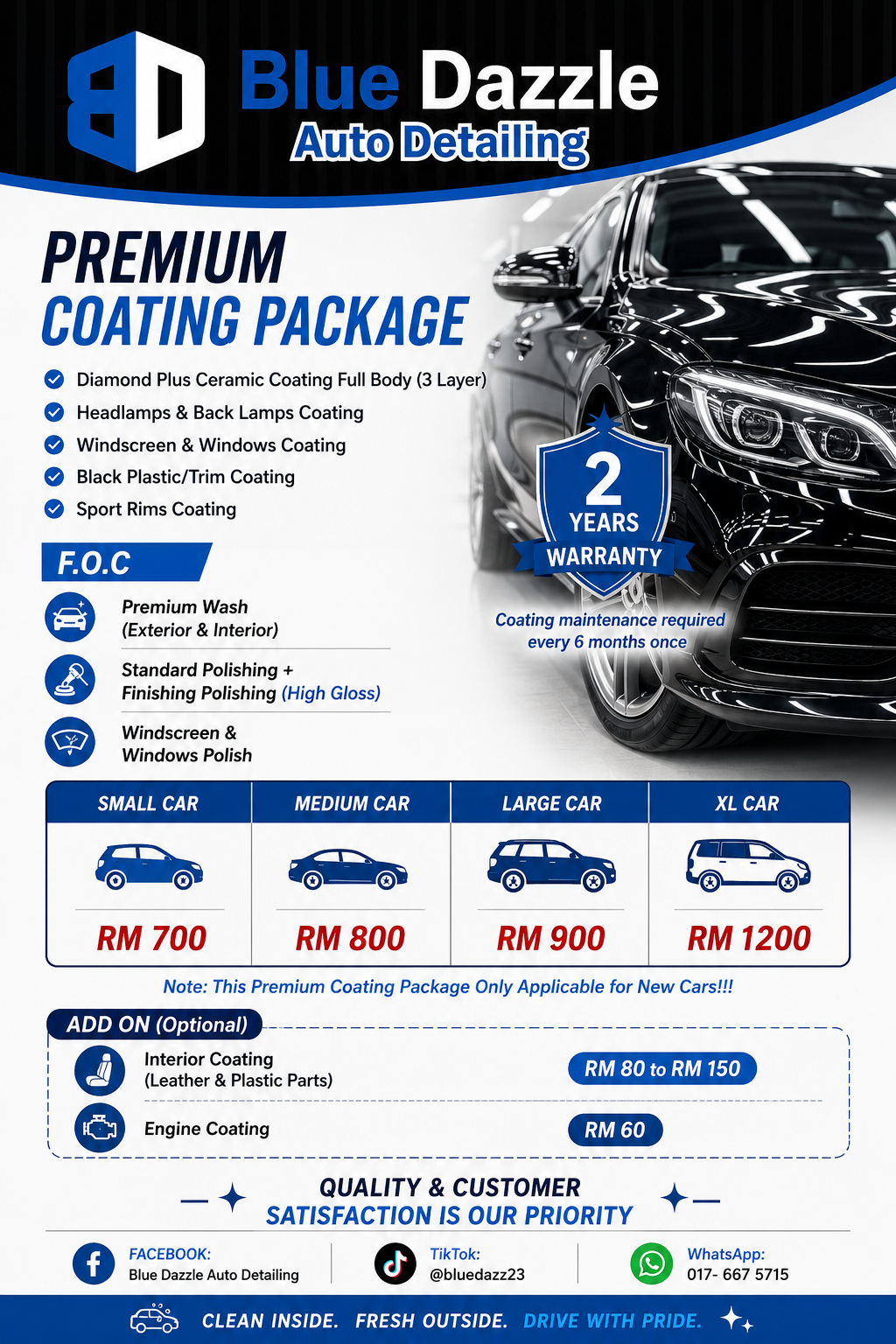 Premium Diamond Plus Ceramic Coating Package