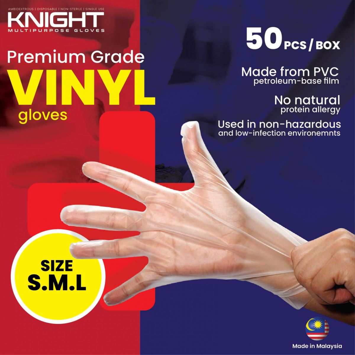 Puritex Powder Free Disposable Vinyl Glove 50pcs Disposable Glove PVC Glove Food Grade