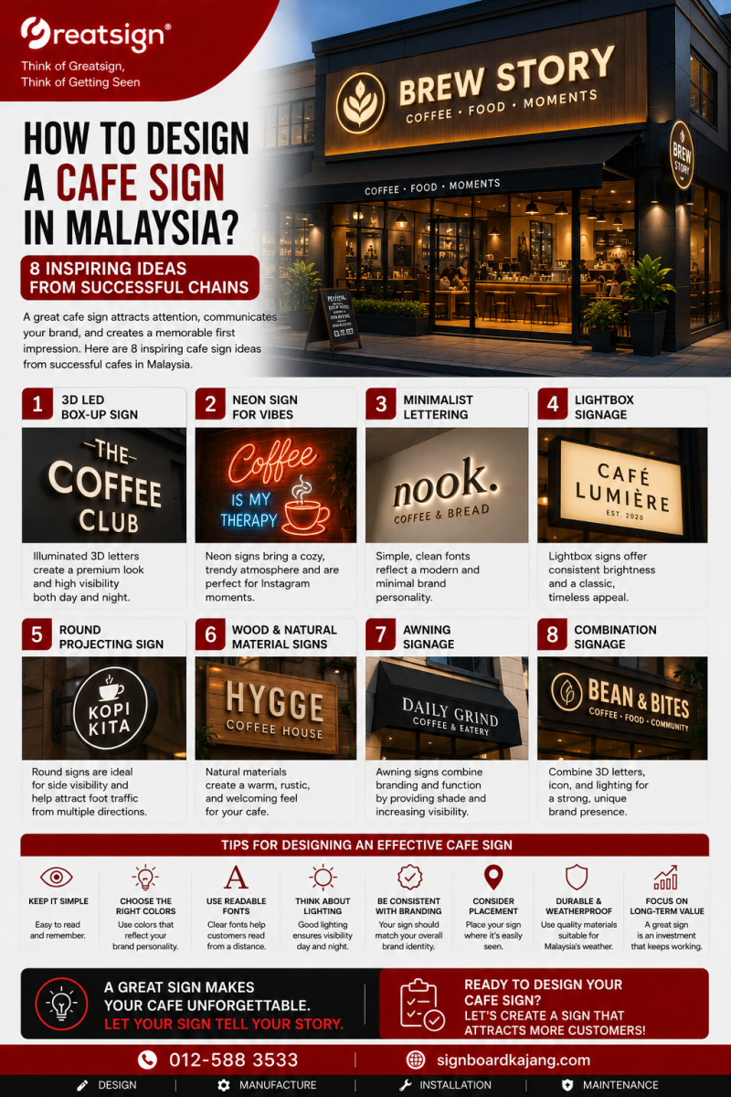 How to Design a Cafe Sign in Malaysia? 8 Inspiring Ideas from Successful Chains