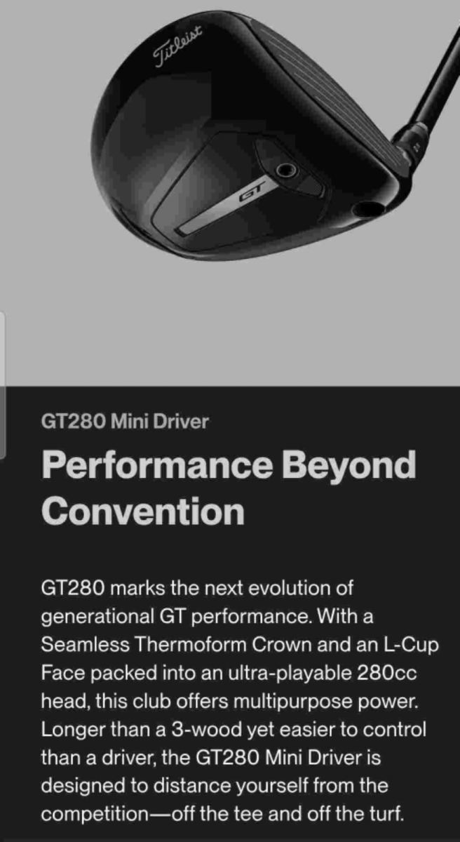 Titleist GT280 Mini Driver 13 Degree is Simply Outstanding