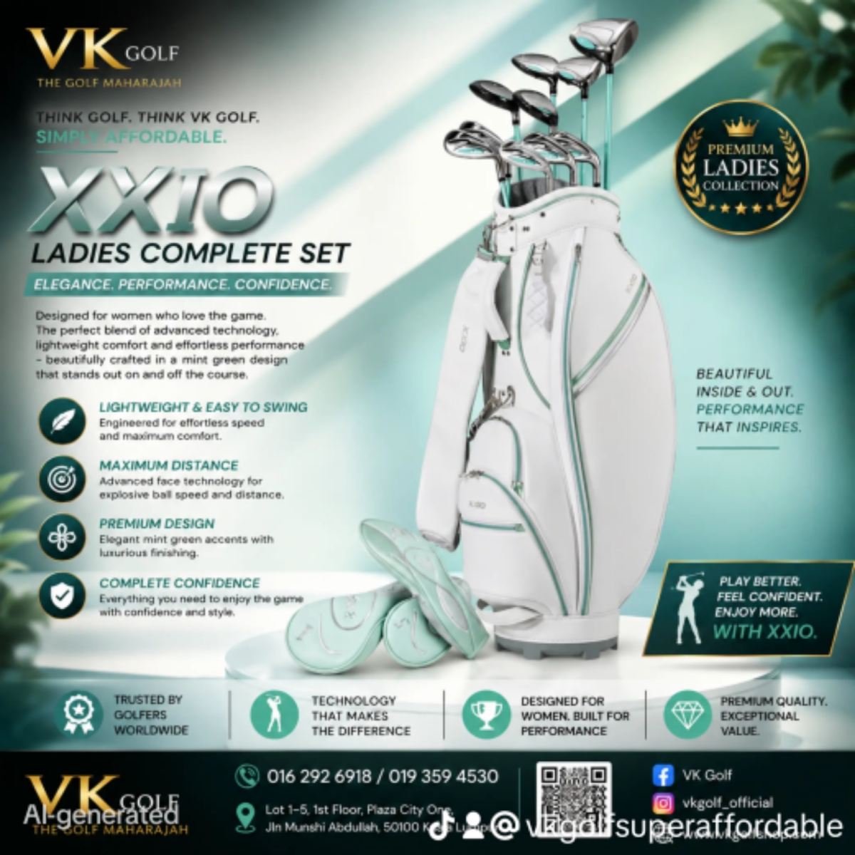 Full set womens XXIO 14 Ladies -MP1400 TEAL MINT

