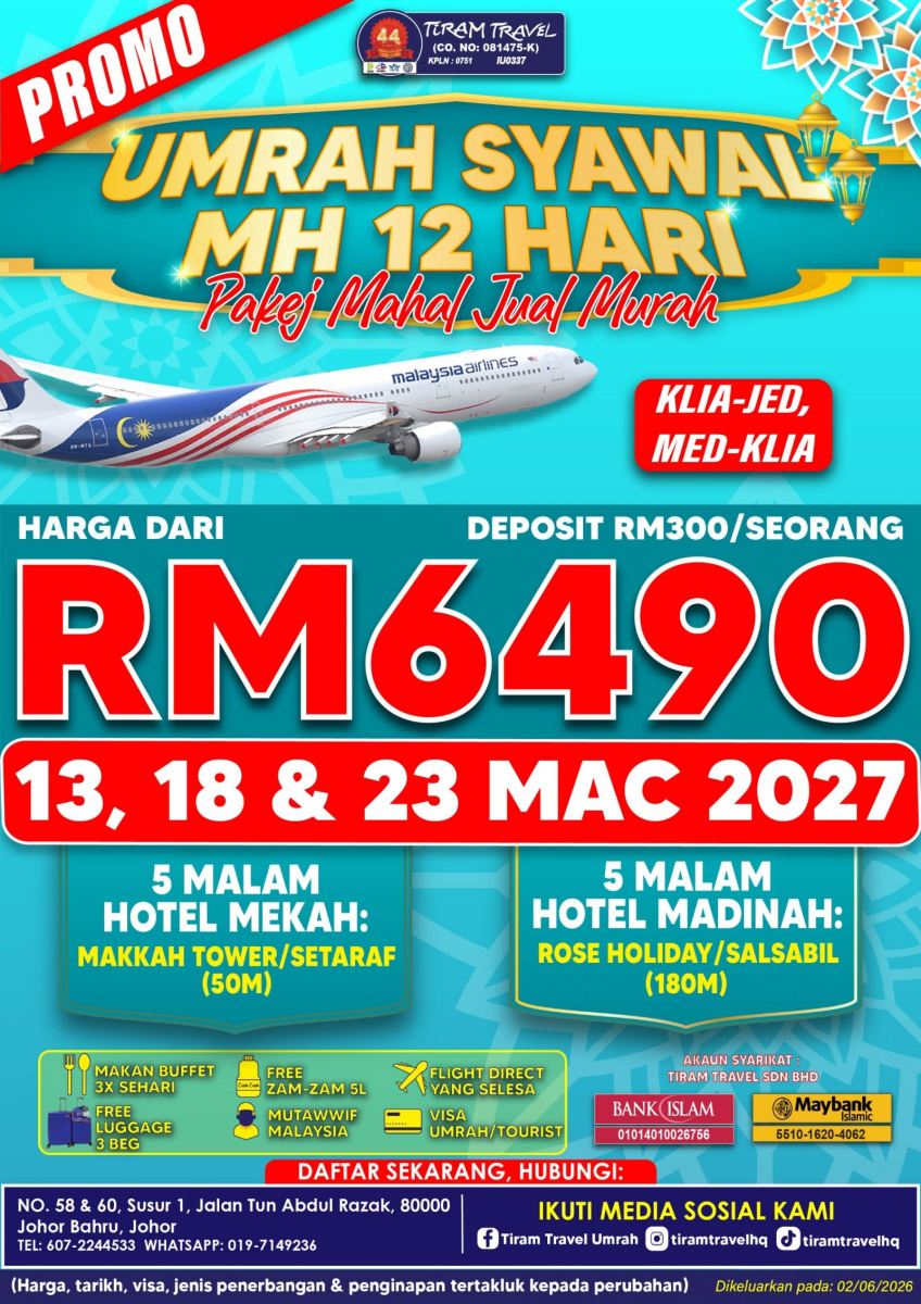 [PROMO] PAKEJ UMRAH SYAWAL MH 12 HARI RM6490