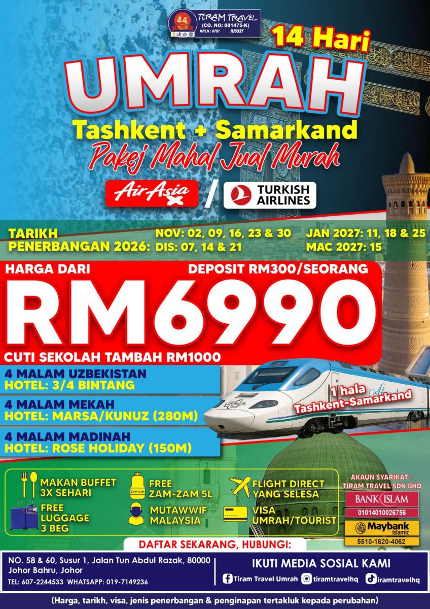 PAKEJ UMRAH ZIARAH UZBEKISTAN RM6990