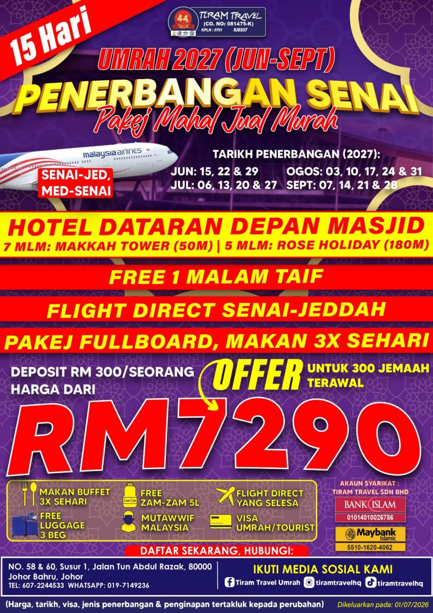 PAKEJ UMRAH SENAI 1447H