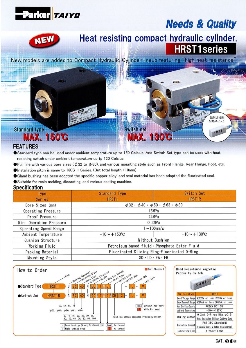 HRST1 Series - Heat Resisting Compact Hydraulic Cylinder
