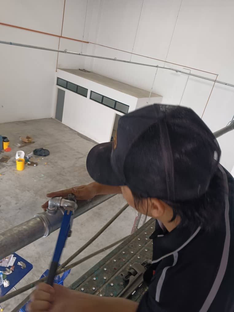 G.I Pipe Installation Works at Factory Area 