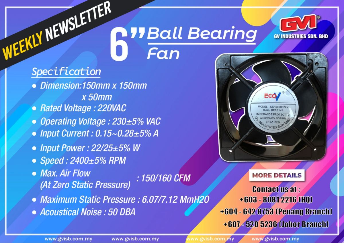 6" Ball Bearing Fan