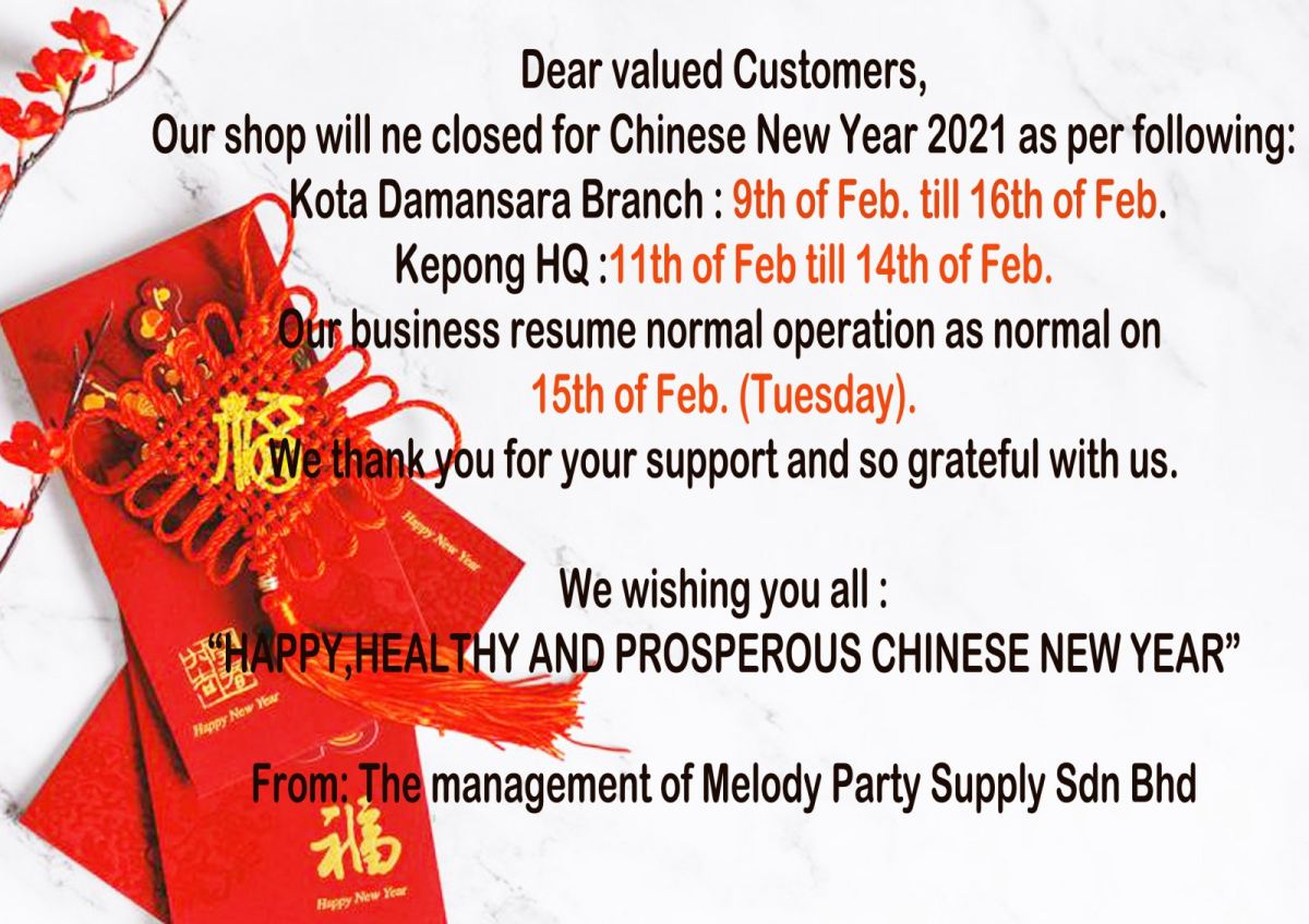 Chinese New Year Notice