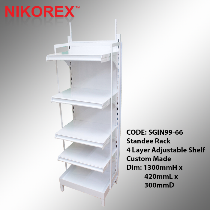 SGIN99-66 - Standee Rack 4 Layer Adjustable Shelf