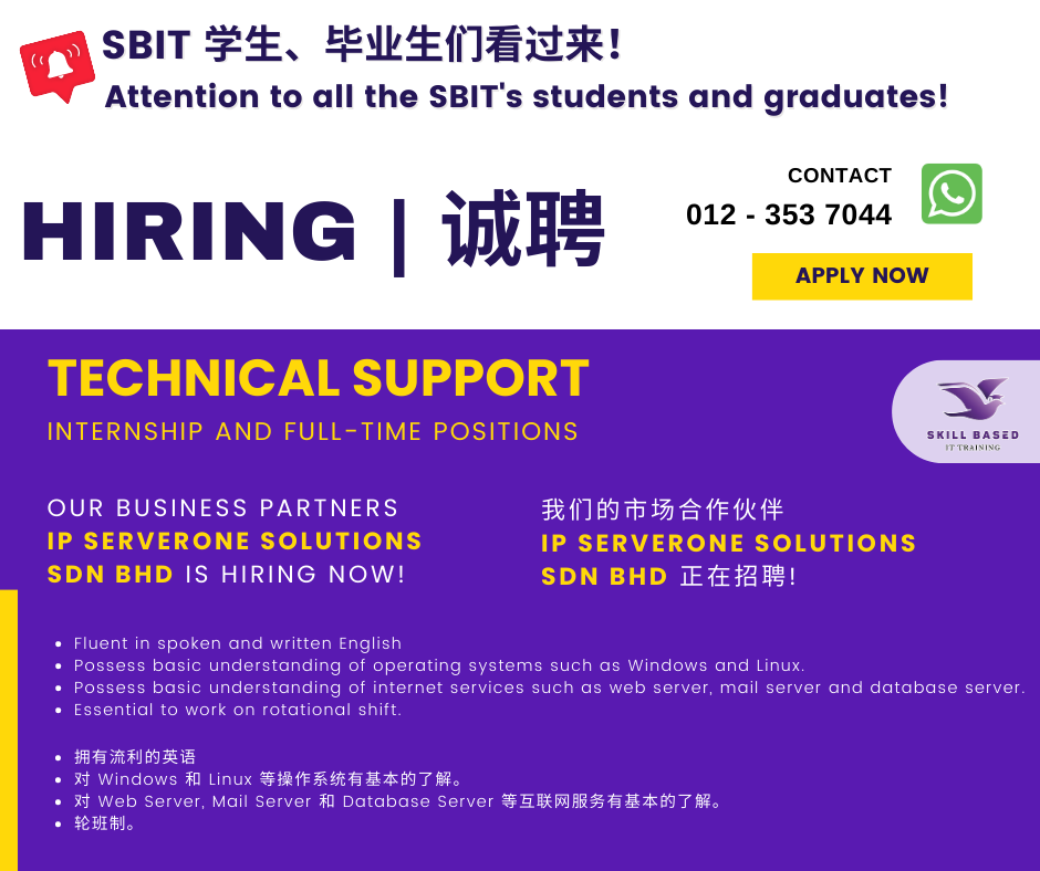 Job Placement - Technical Support - Full-Time positions