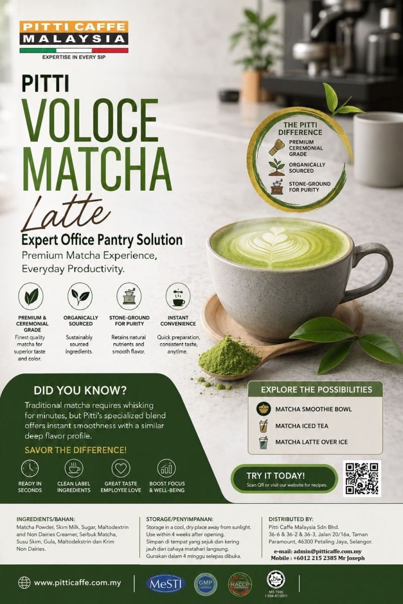 Premium Office Matcha Latte Solution for Modern Workplaces PITTI VOLOCE Matcha Latte   Healthy Beverage Choice for Corporate Pantry