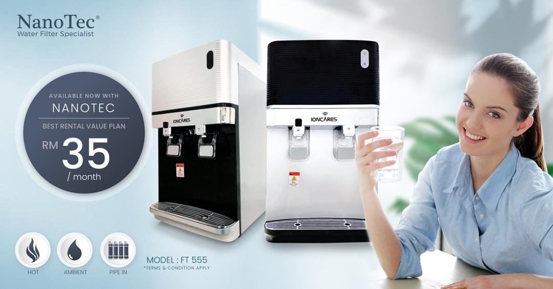 NanoTec Rental Package of Ioncares Water Dispenser Model: FT-555 RM35/month