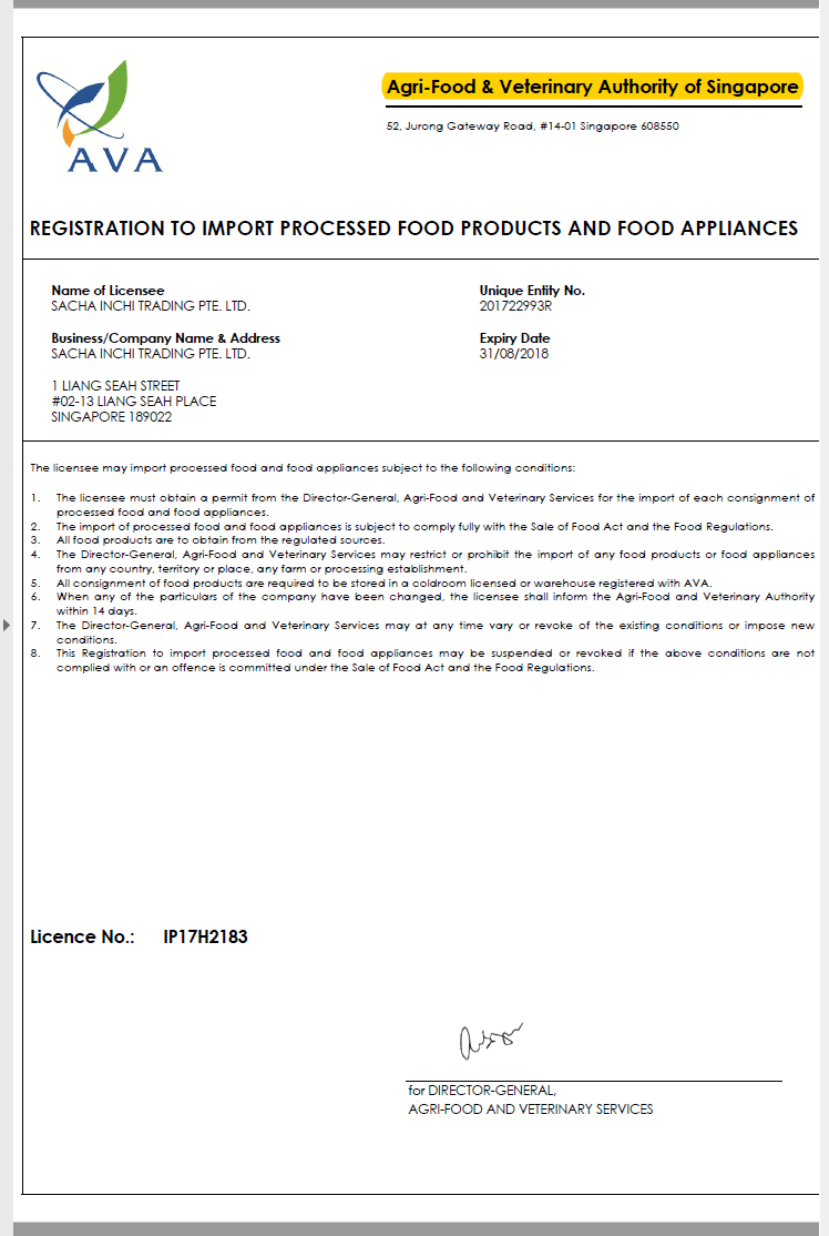 Agri-Food & Veterinary Authority of Singapore (AVA)