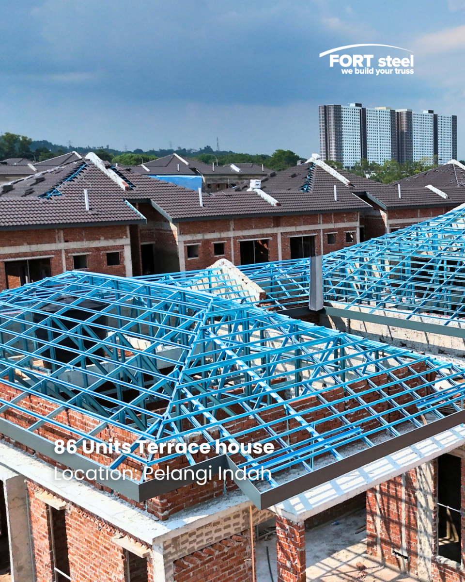 Light-Weight Steel Roof Truss Installation for 86 Terrace Houses at Pelangi Indah