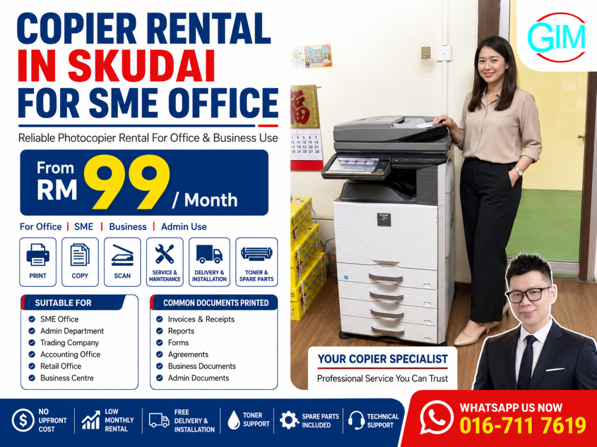 Copier Rental in Skudai for SME Office | Photocopier Rental Johor Bahru