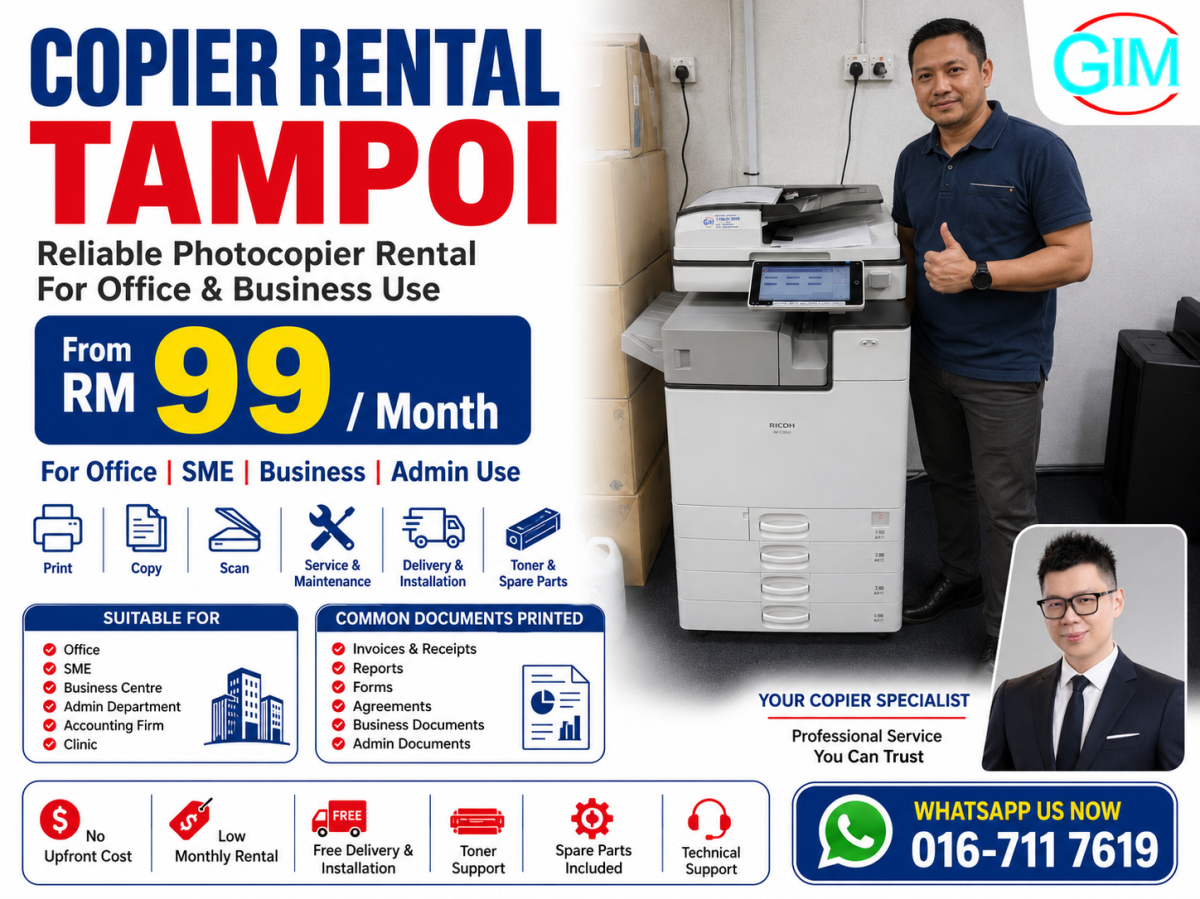 Copier Rental in Tampoi for Factory Production Office | Photocopier Rental Johor Bahru