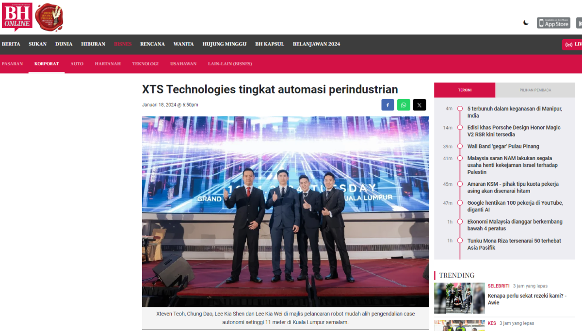 Berita Harian x XTS Technologies