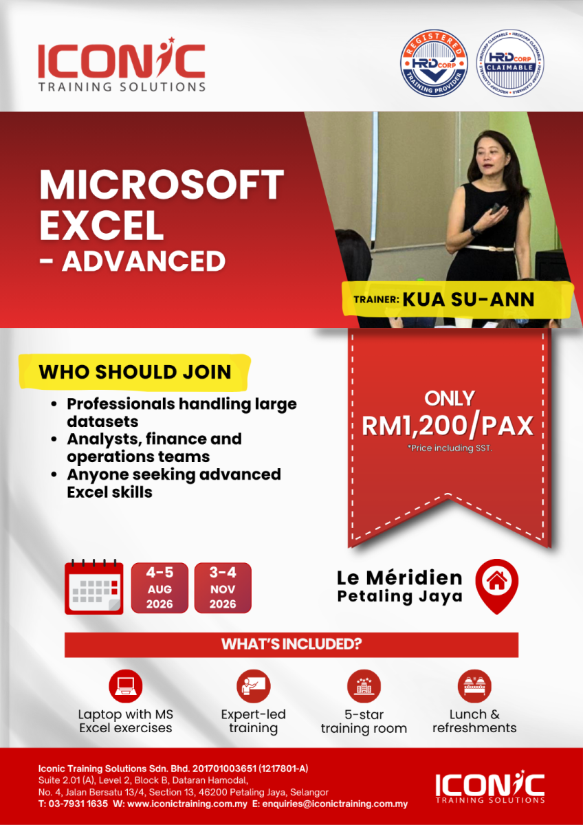 Less Than One Month Left   Secure Your Seat for Excel Advanced Training