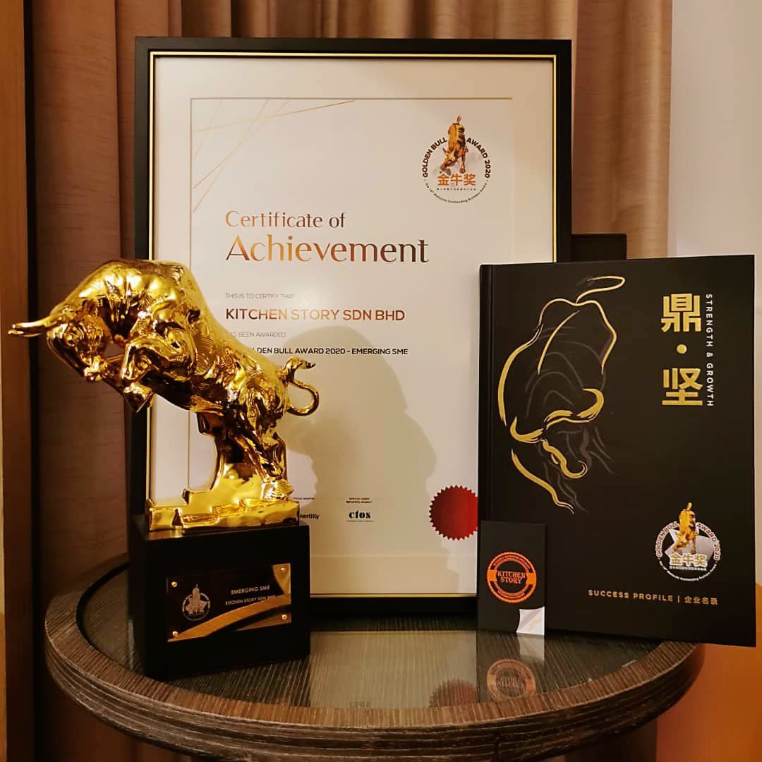 Kitchen Story Sdn.Bhd. has been awarded the Golden Bull award for Emerging SME in 2020