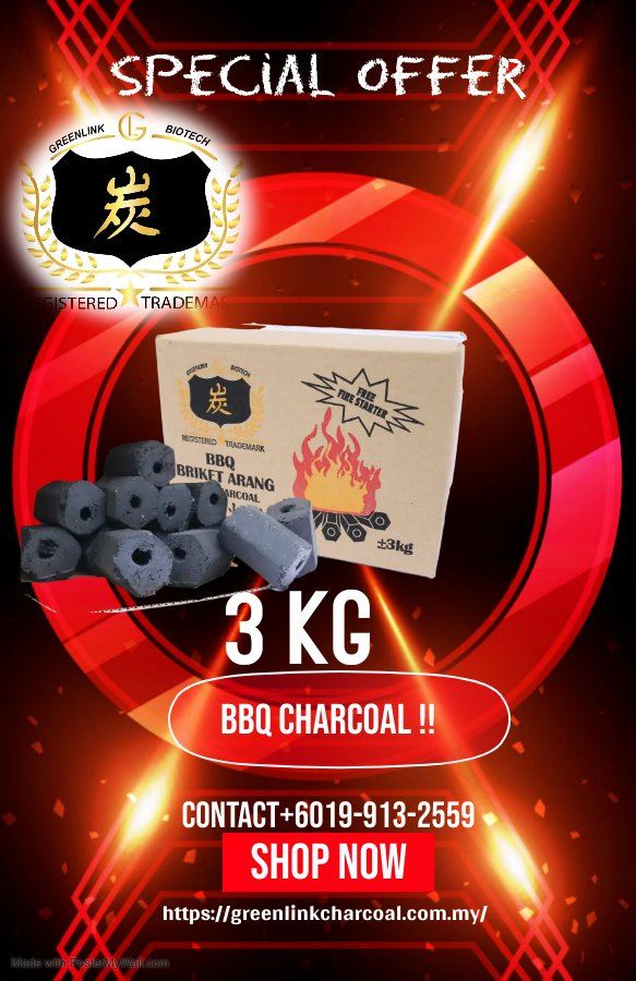 Visit Shopee ! BBQ Charcoal 3kg !!Super Hot Item!!