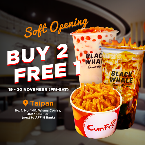 Black Whale CunFry opening soon at Taipan USJ