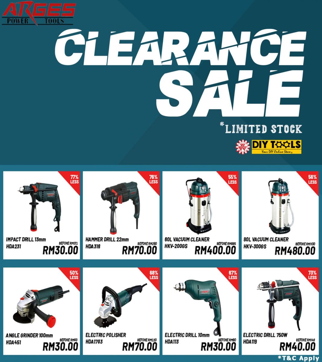ARGES CLEARANCE SALE