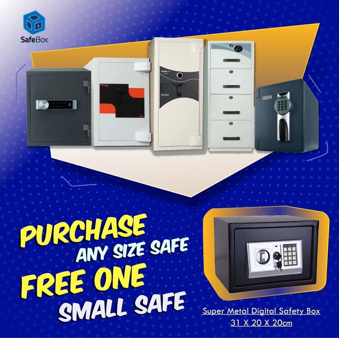 PURCHASE ANY SIZE SAFE FREE ONE SMALL SAFE