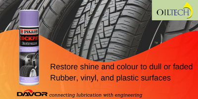 Restore shine and colour to dull or faded rubber,vinyl and plastic surfaces