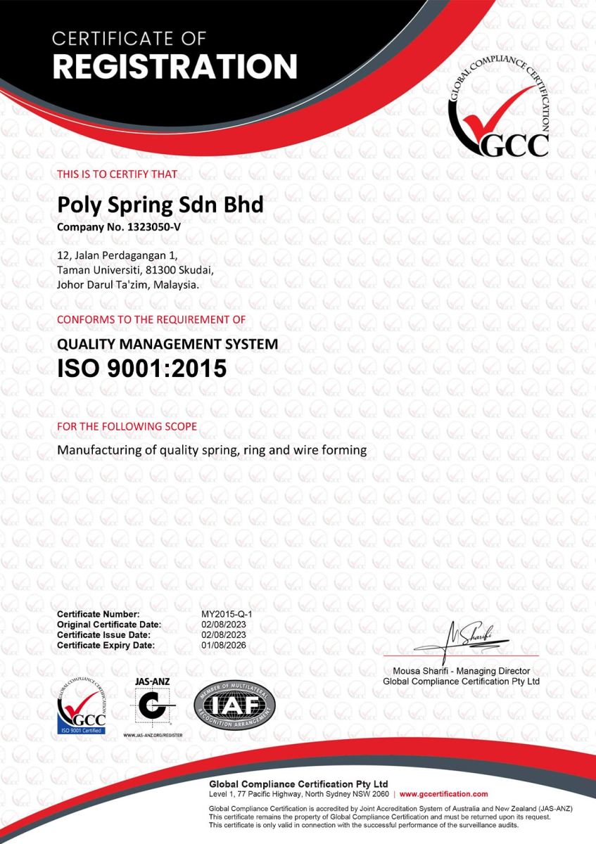 GCC-MY Certificate ISO 9001 - MY2015-Q-1