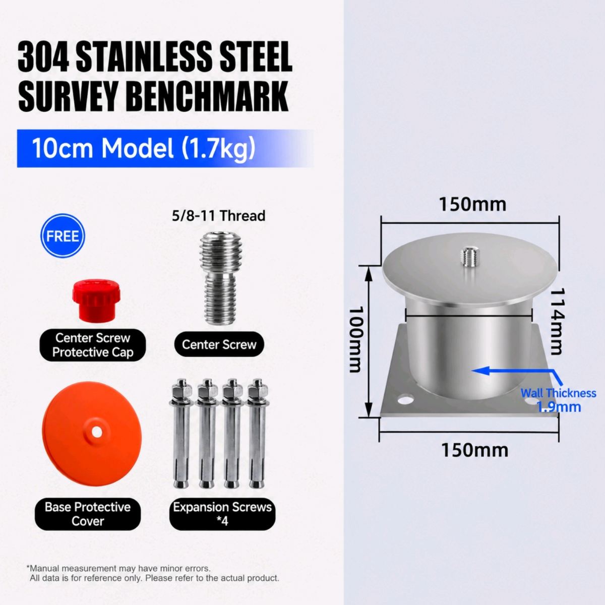 304 Stainless Steel Survey Benchmark 10cm (1.7kg) Malaysia