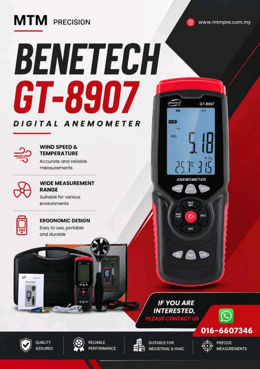 Benetech GT-8907 Digital Anemometer Malaysia