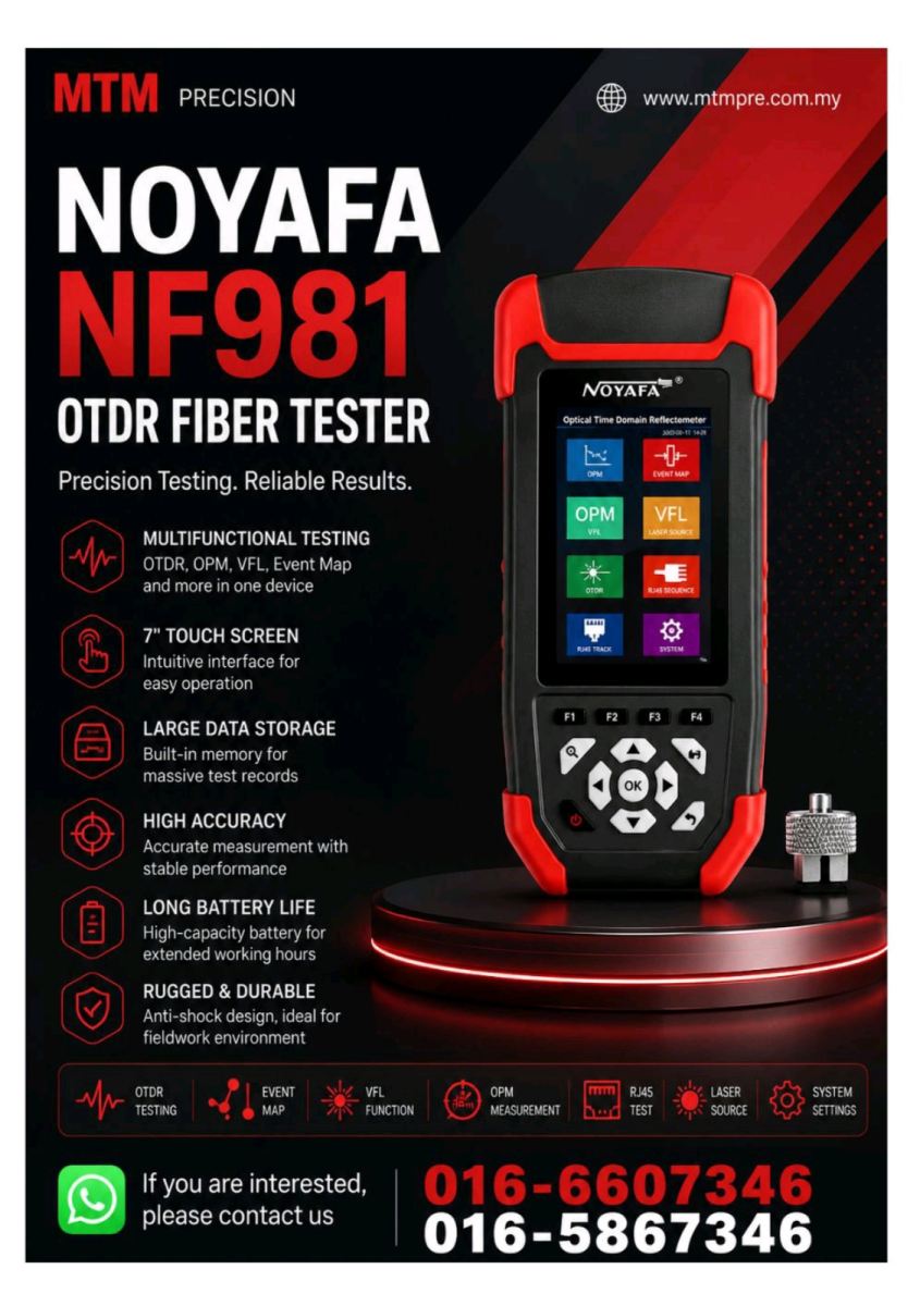 NOYAFA NF981 OTDR Fiber Tester Malaysia