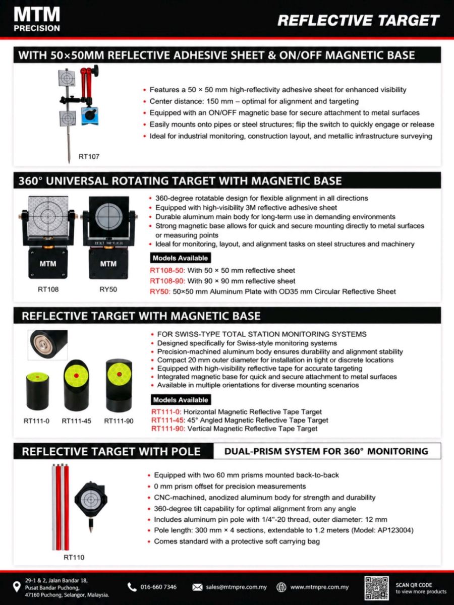 MTM Reflective Target & Monitoring Accessories Malaysia