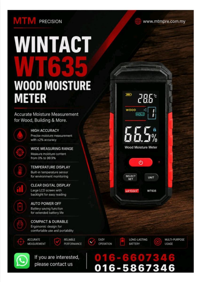 Wintact WT635 Wood Moisture Meter Malaysia