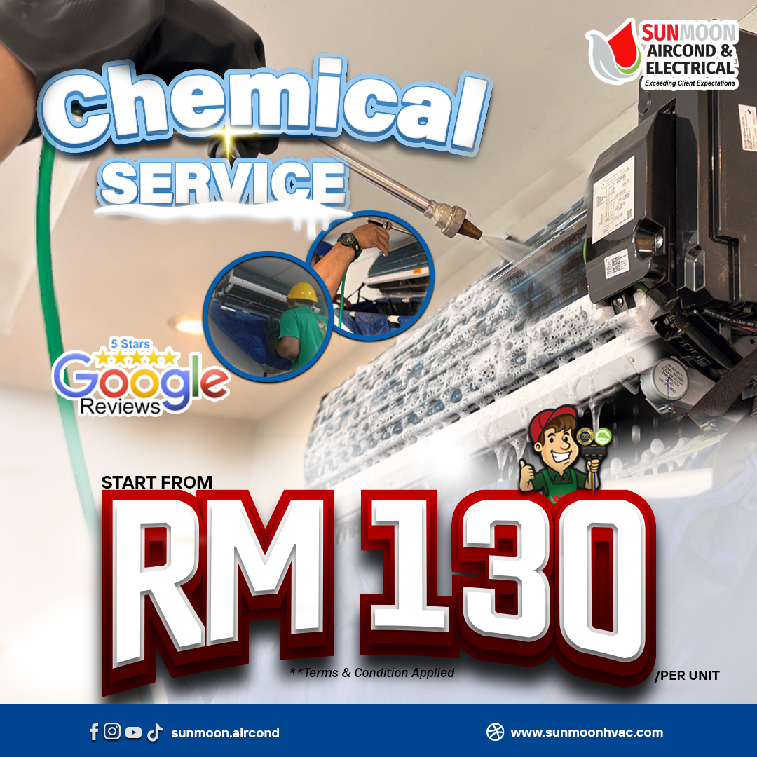 Chemical Aircond Service from RM130 in Rawang, Klang Valley & Selangor