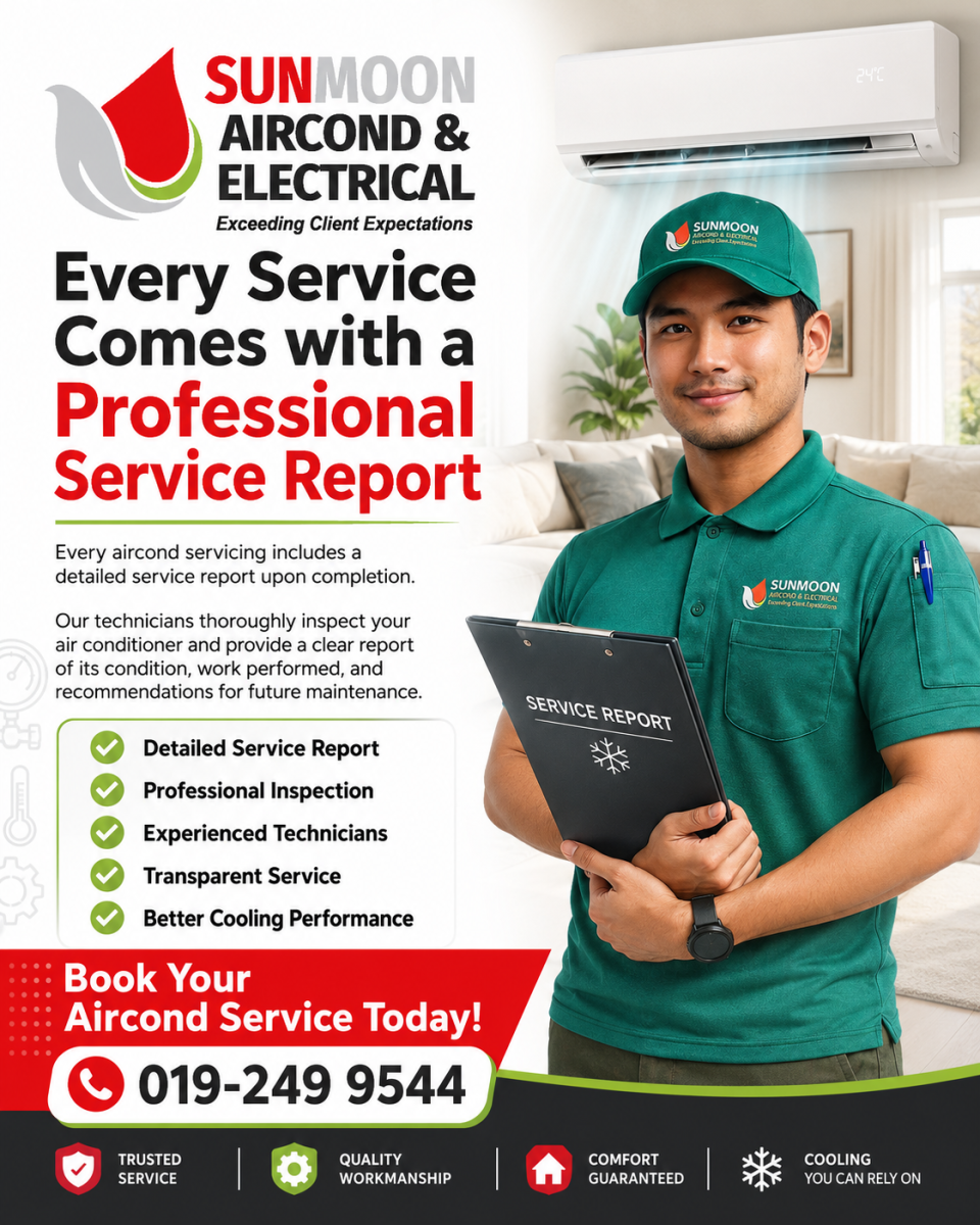 Every Aircond Service Comes with a Professional Service Report