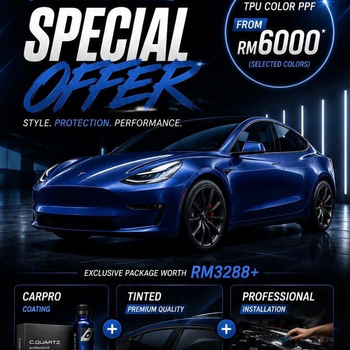  LIMITED-TIME PROMOTION   FREE FULL CAR TINT & COATING WITH SELECTED COLOR PPF PACKAGE! 