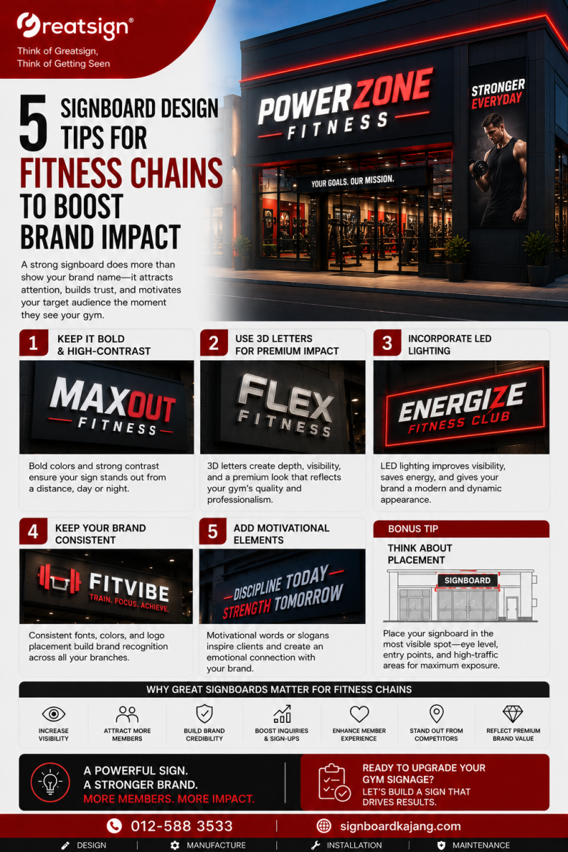 5 Signboard Design Tips for Fitness Chains to Boost Brand Impact