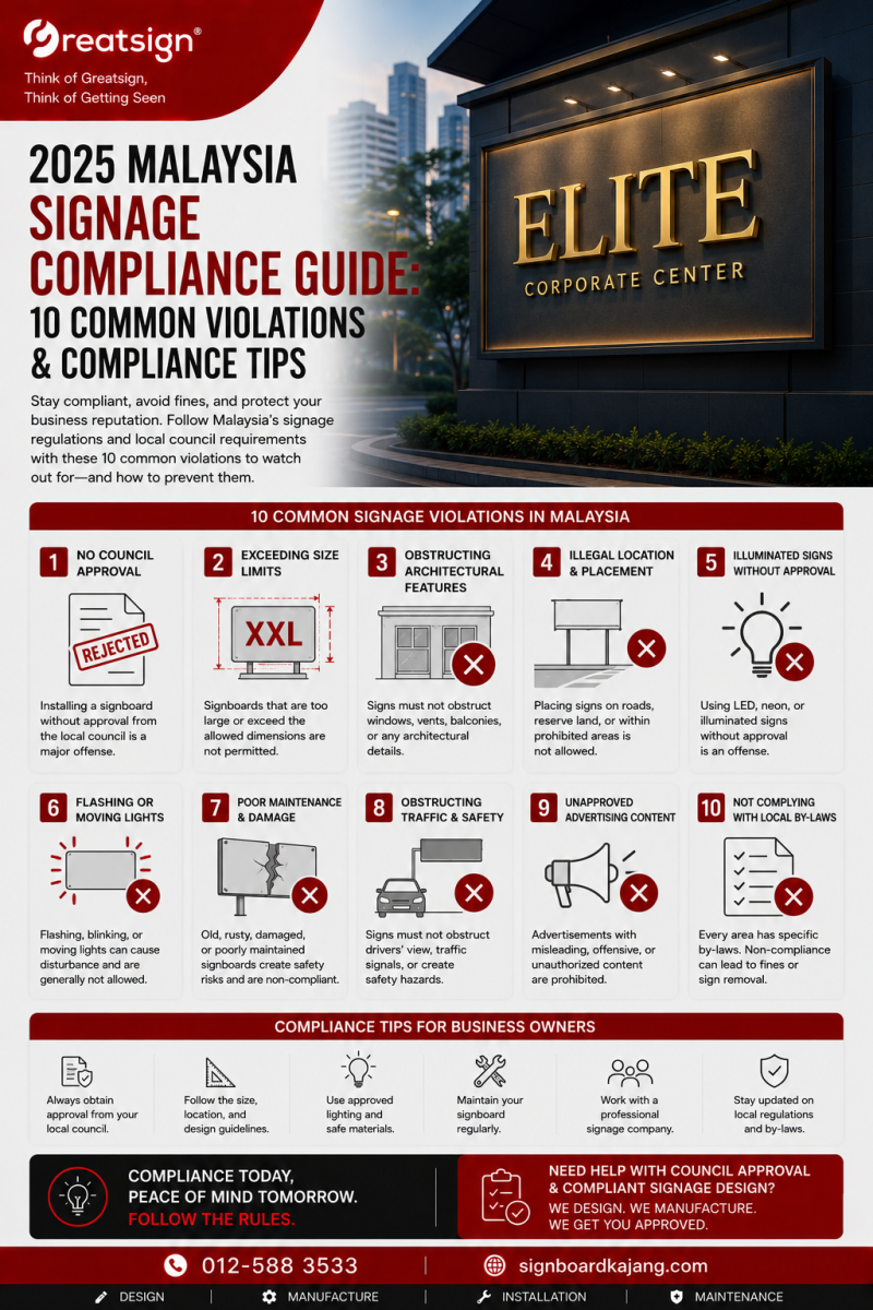 2025 Malaysia Signage Compliance Guide: 10 Common Violations & Compliance Tips