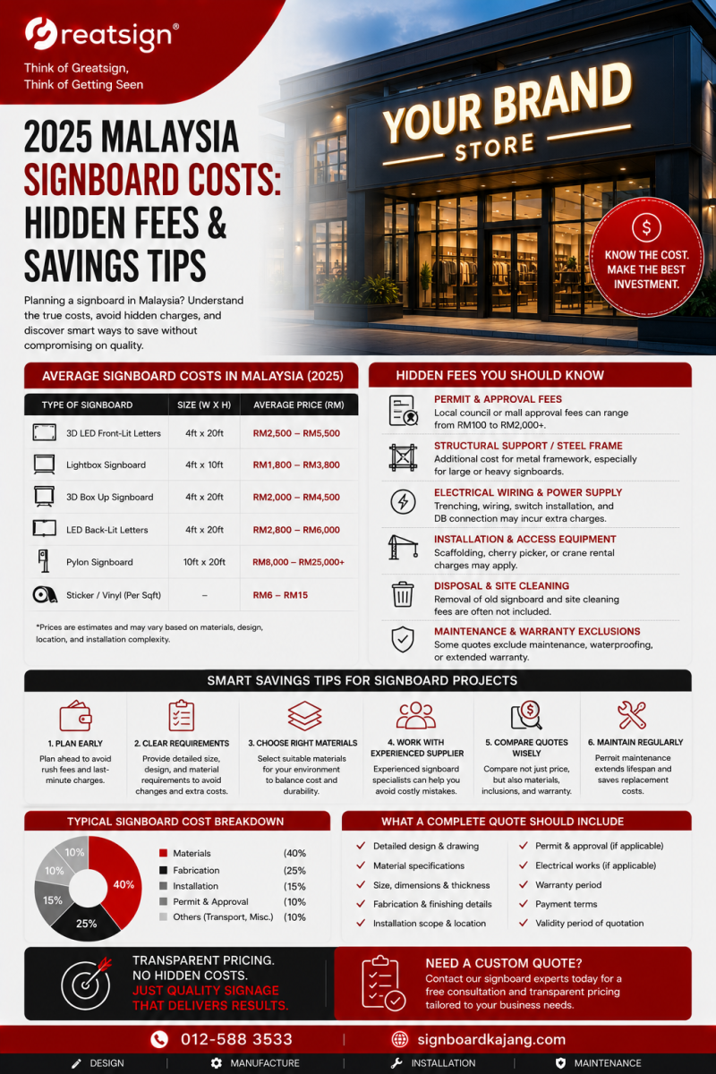 2025 Malaysia Signboard Costs: Hidden Fees & Savings Tips