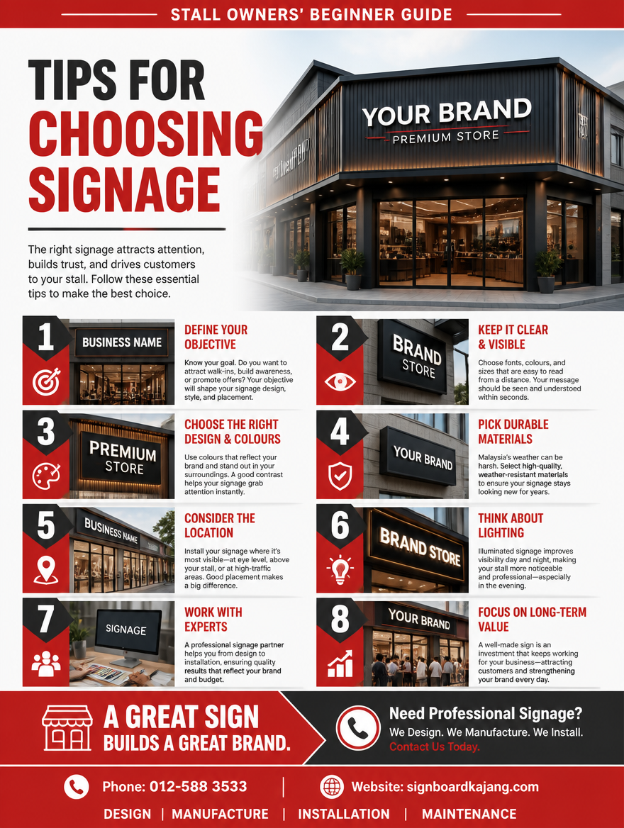 Stall Owners' Beginner Guide: Tips for Choosing Signage