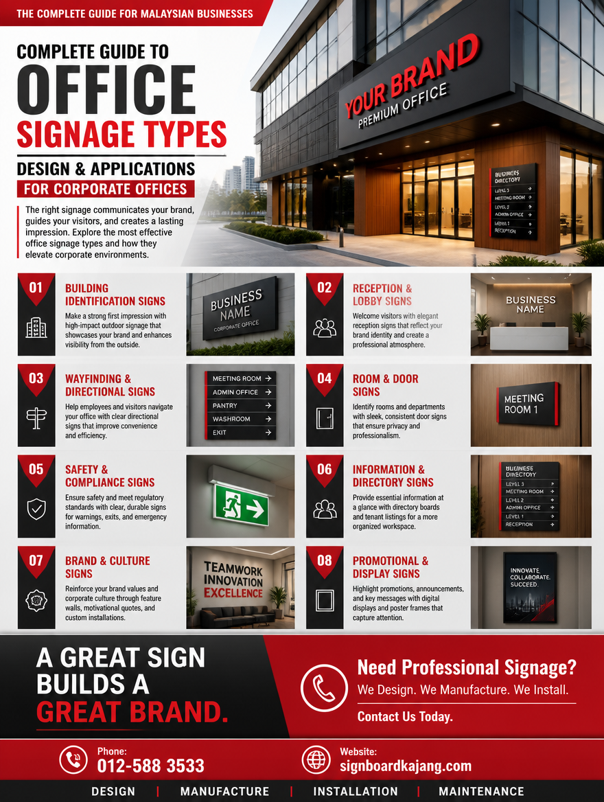 Complete Guide to Office Signage Types��Design & Applications for Corporate Offices