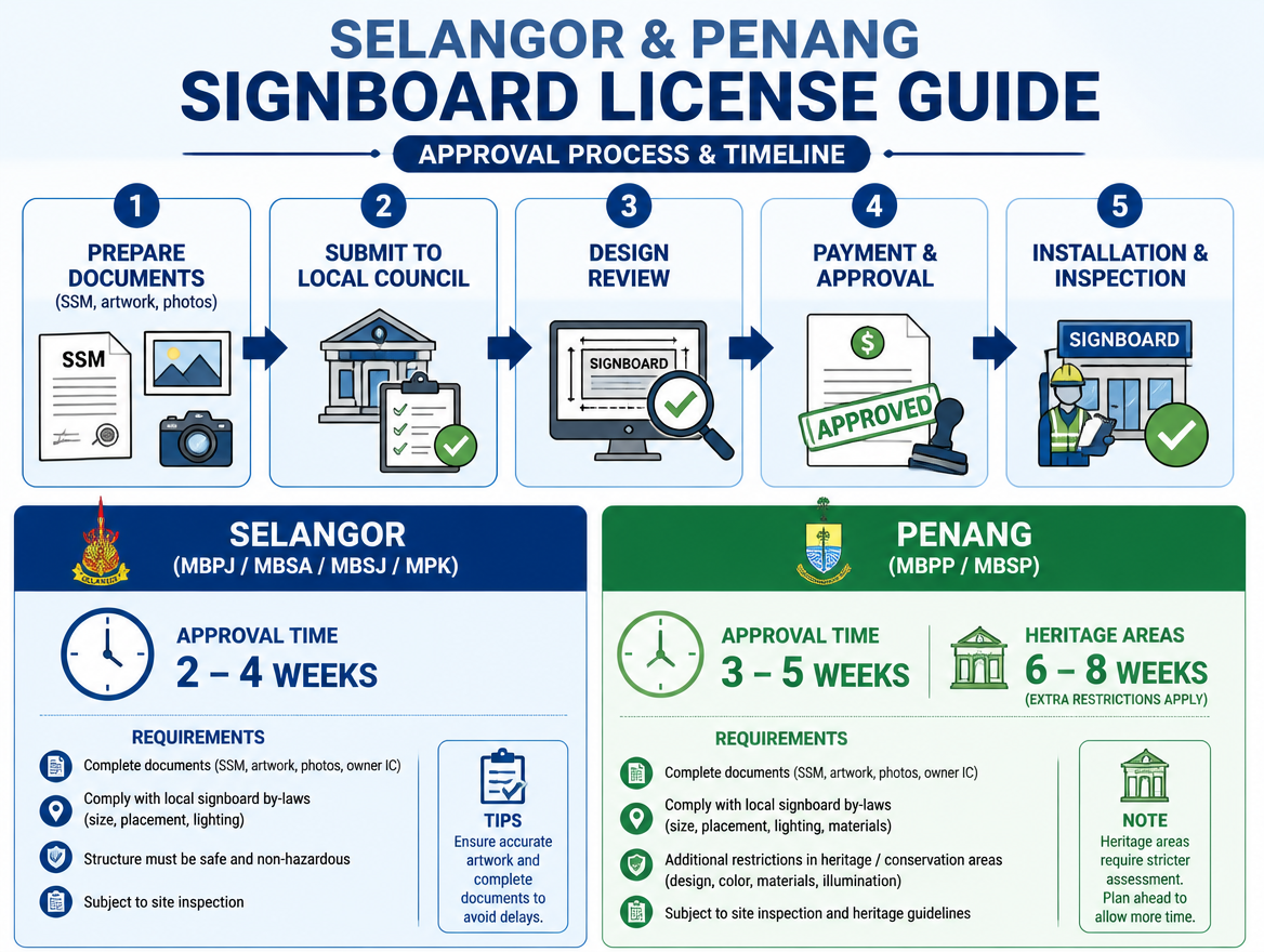 Selangor & Penang Signboard License Guide | Approval Process and Timeline Explained