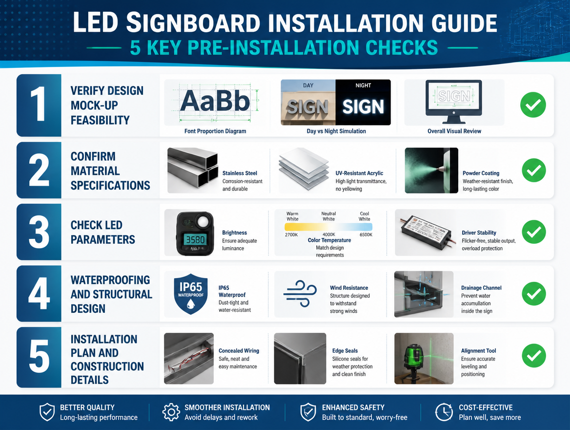 LED Signboard Installation Guide:5 Key Checks to Avoid Common Problems