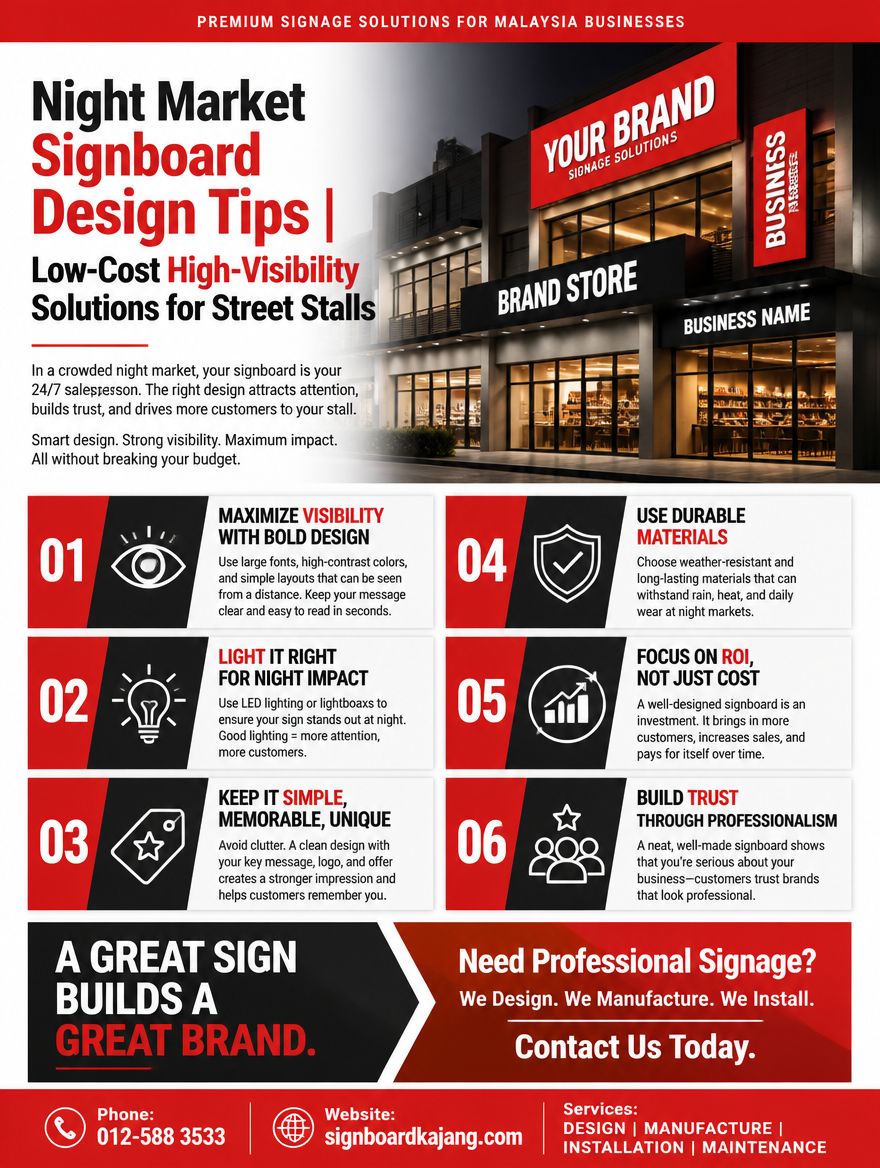 Night Market Signboard Design Tips | Low-Cost High-Visibility Solutions for Street Stalls