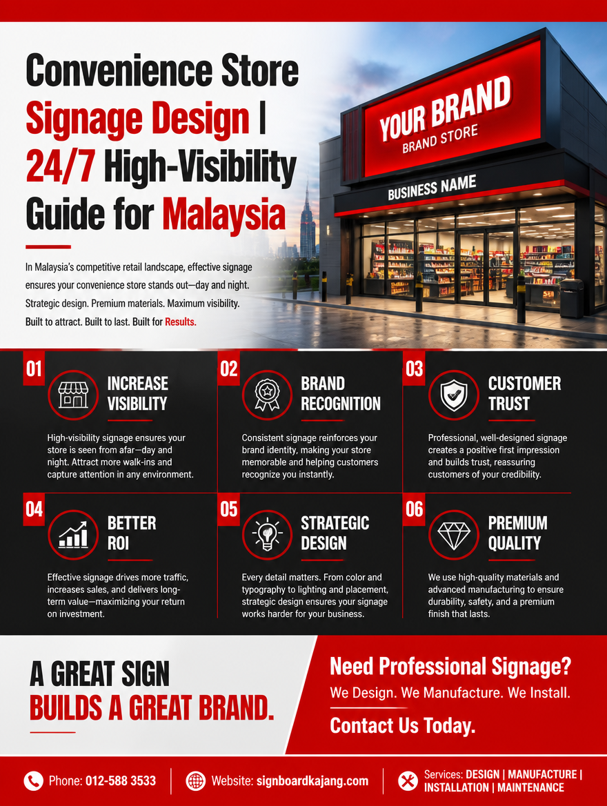 Convenience Store Signage Design | 24/7 High-Visibility Guide for Malaysia