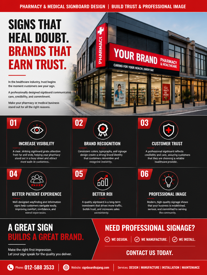 Pharmacy & Medical Signboard Design | Build Trust & Professional Image