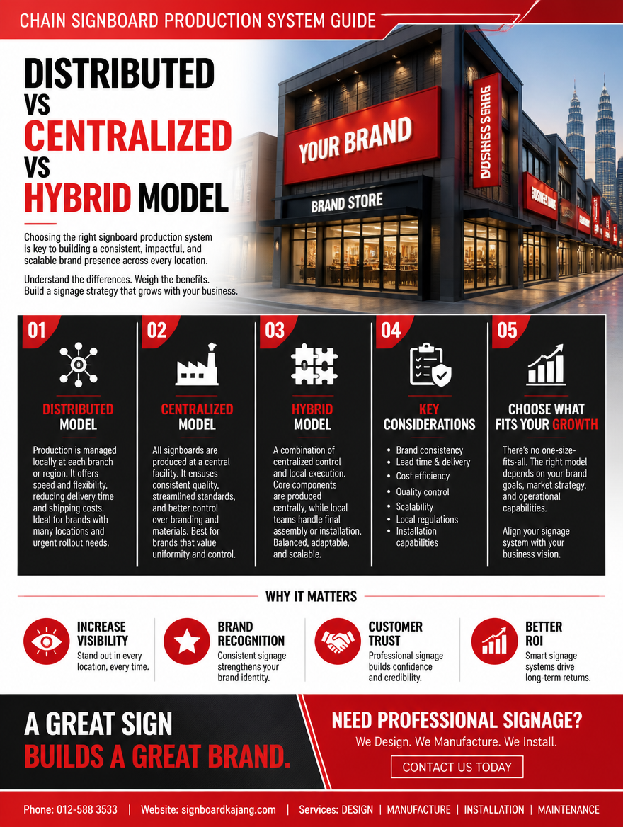Chain Signboard Production System Guide| Distributed vs Centralized vs Hybrid Model